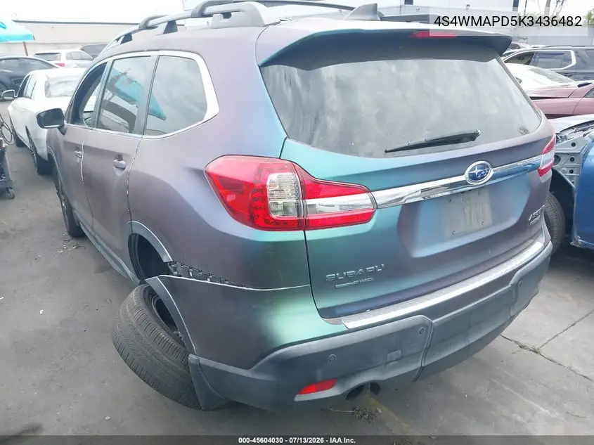 2019 Subaru Ascent Limited VIN: 4S4WMAPD5K3436482 Lot: 45604030