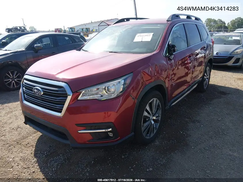 2019 Subaru Ascent Limited VIN: 4S4WMAMD4K3414283 Lot: 45617912