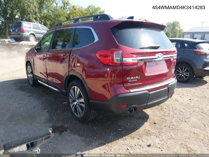 2019 Subaru Ascent Limited VIN: 4S4WMAMD4K3414283 Lot: 45617912