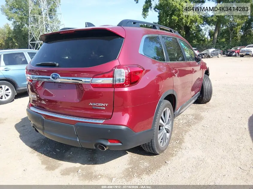 2019 Subaru Ascent Limited VIN: 4S4WMAMD4K3414283 Lot: 45617912