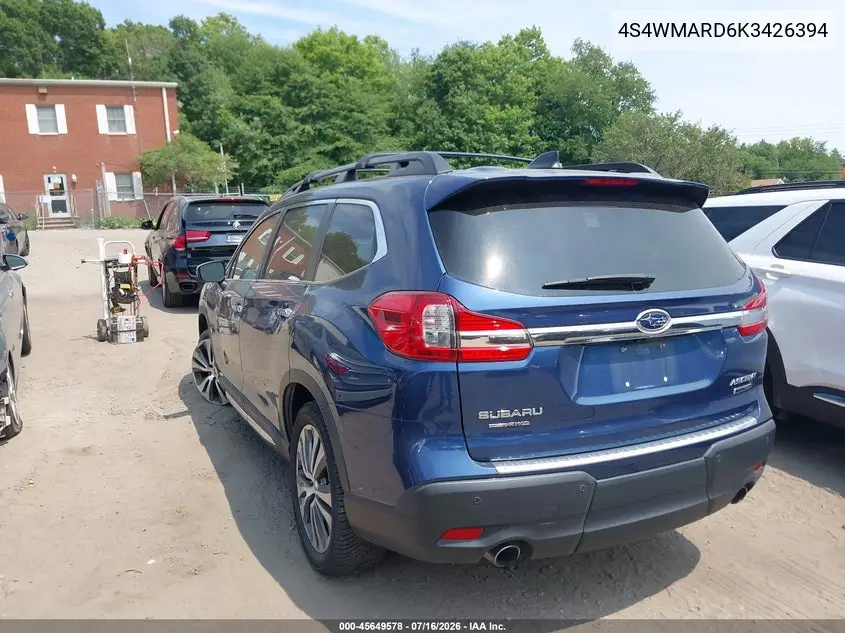 2019 Subaru Ascent Touring VIN: 4S4WMARD6K3426394 Lot: 45649578