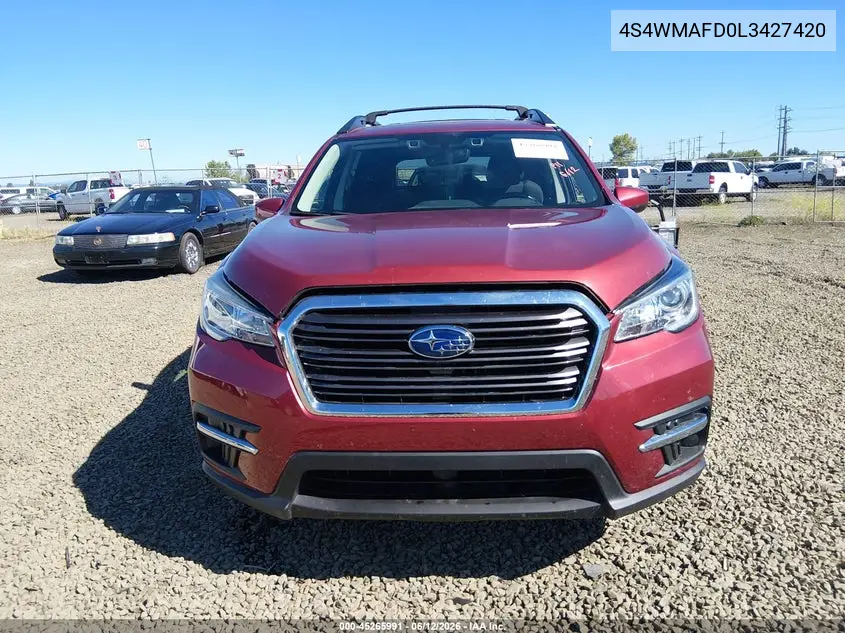 2020 Subaru Ascent Premium VIN: 4S4WMAFD0L3427420 Lot: 45265991