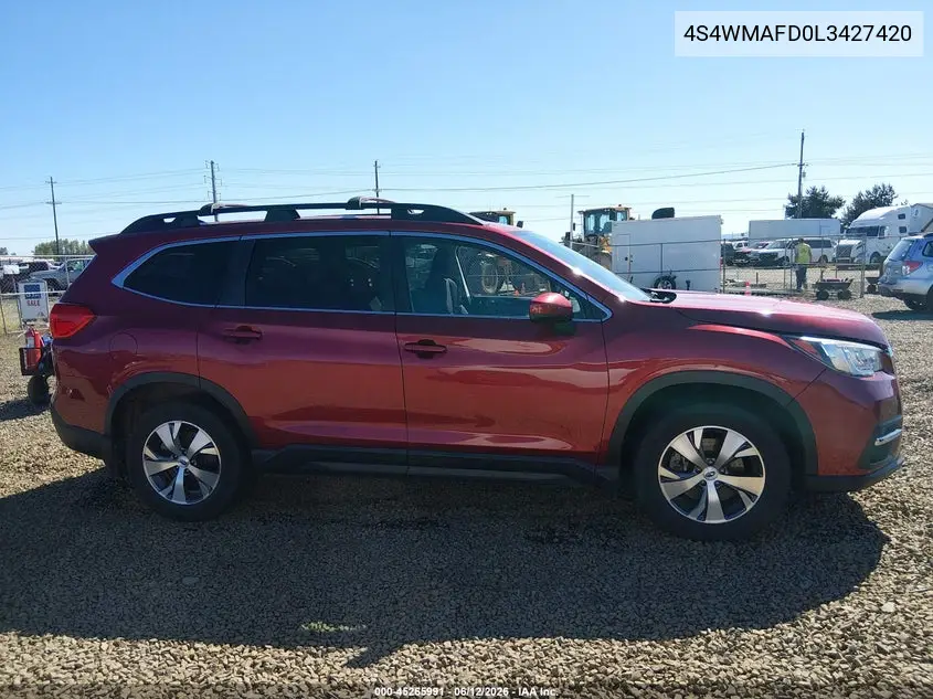 2020 Subaru Ascent Premium VIN: 4S4WMAFD0L3427420 Lot: 45265991