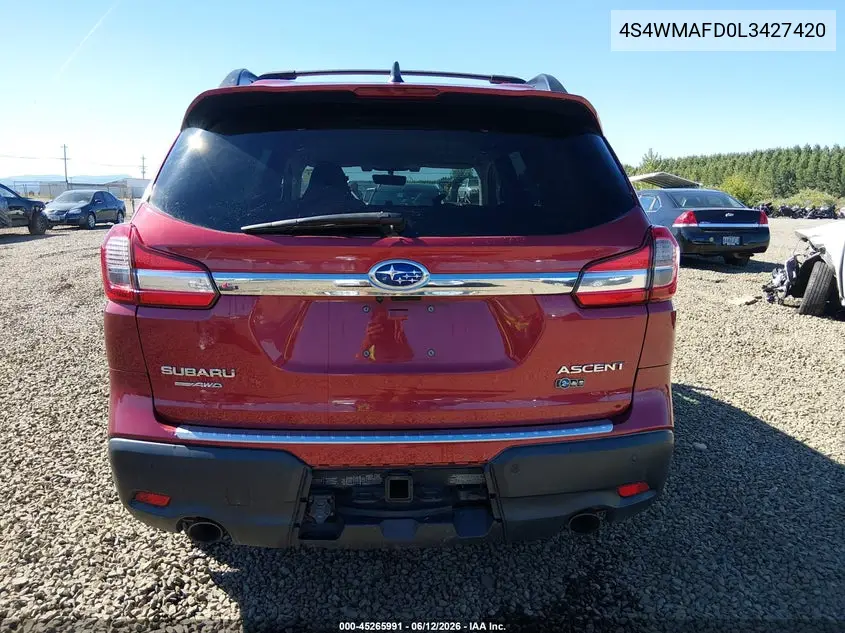 2020 Subaru Ascent Premium VIN: 4S4WMAFD0L3427420 Lot: 45265991