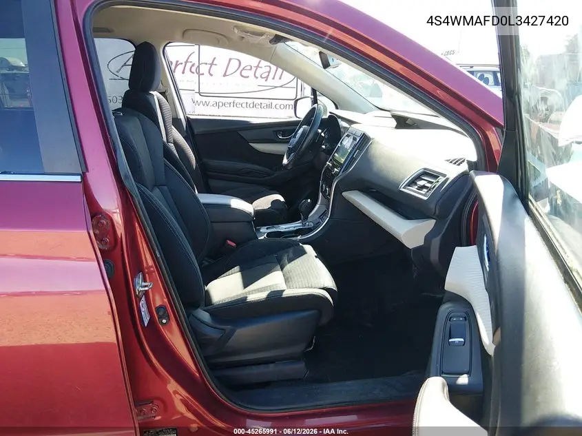 2020 Subaru Ascent Premium VIN: 4S4WMAFD0L3427420 Lot: 45265991