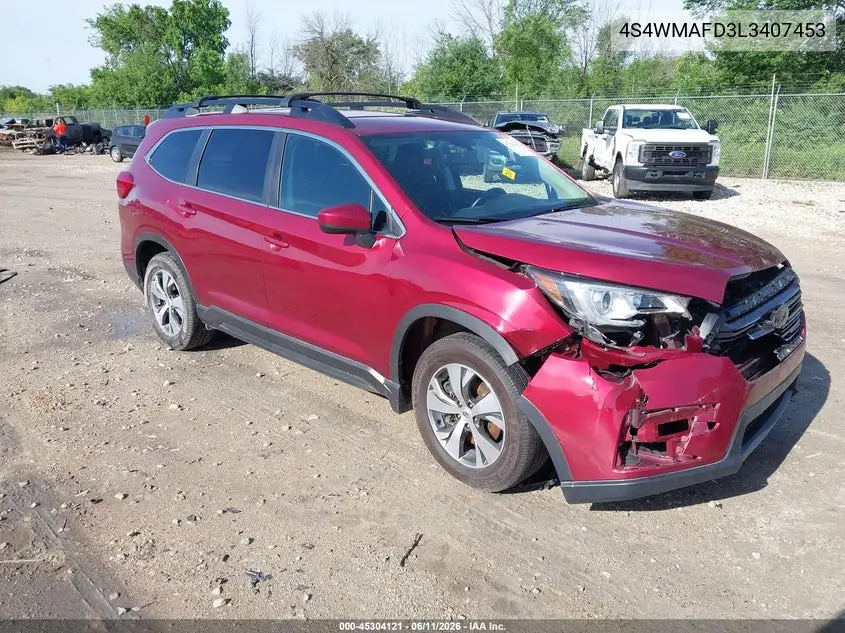 2020 Subaru Ascent Premium VIN: 4S4WMAFD3L3407453 Lot: 45304121