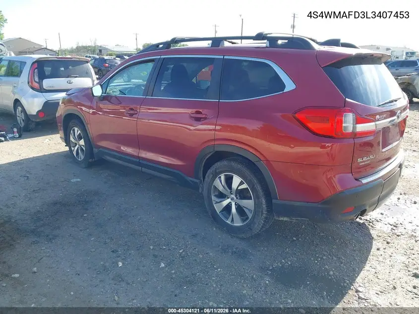2020 Subaru Ascent Premium VIN: 4S4WMAFD3L3407453 Lot: 45304121