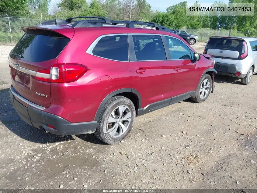 2020 Subaru Ascent Premium VIN: 4S4WMAFD3L3407453 Lot: 45304121
