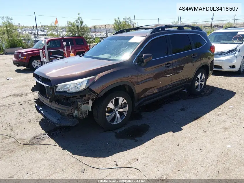 2020 Subaru Ascent Premium VIN: 4S4WMAFD0L3418507 Lot: 45317540