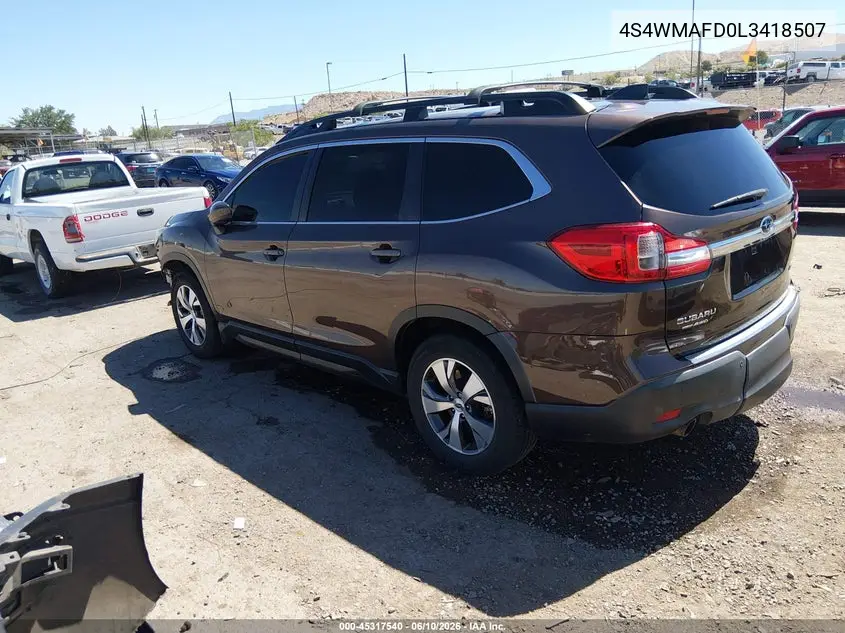 2020 Subaru Ascent Premium VIN: 4S4WMAFD0L3418507 Lot: 45317540