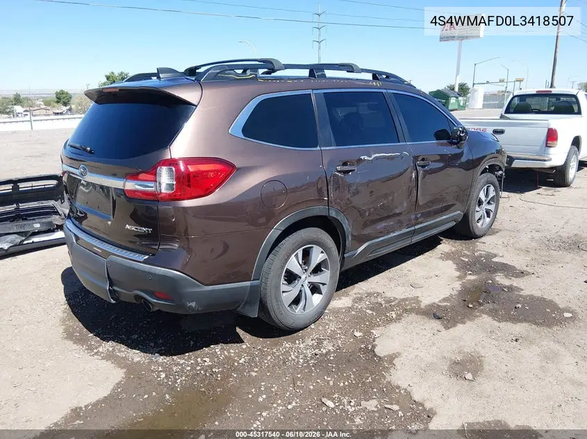 2020 Subaru Ascent Premium VIN: 4S4WMAFD0L3418507 Lot: 45317540
