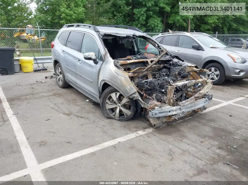 2020 Subaru Ascent Premium VIN: 4S4WMACD3L3401141 Lot: 45332967