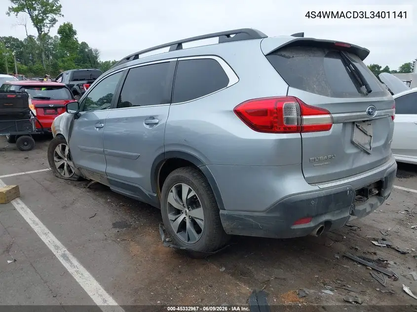 2020 Subaru Ascent Premium VIN: 4S4WMACD3L3401141 Lot: 45332967