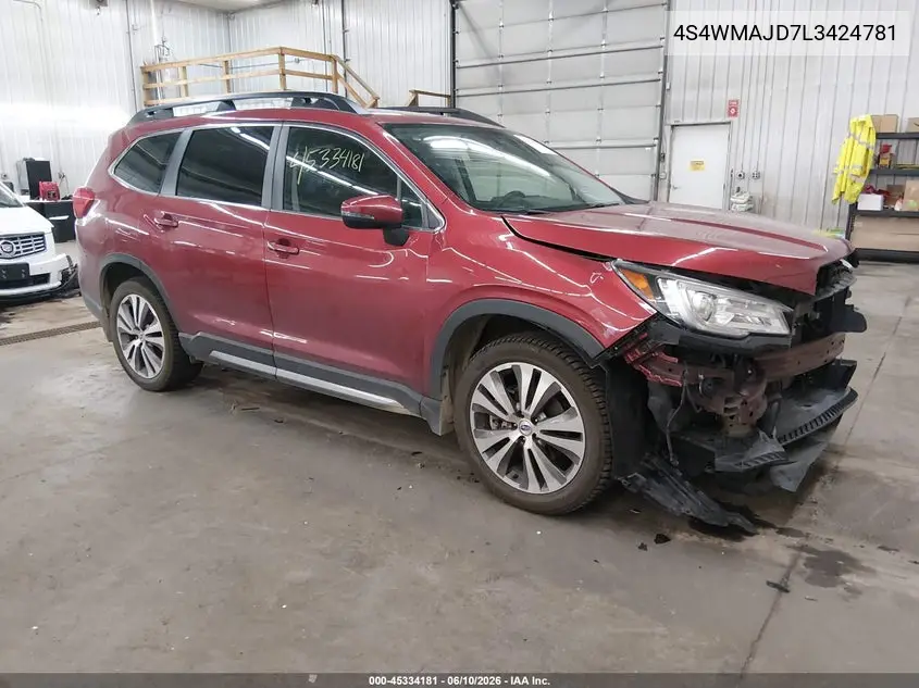 2020 Subaru Ascent Limited VIN: 4S4WMAJD7L3424781 Lot: 45334181