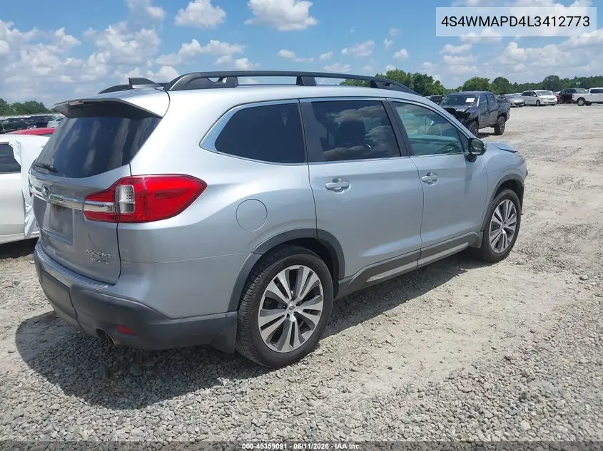 2020 Subaru Ascent Limited VIN: 4S4WMAPD4L3412773 Lot: 45359091