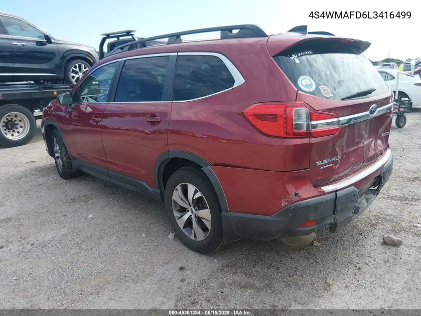 2020 Subaru Ascent Premium VIN: 4S4WMAFD6L3416499 Lot: 45361384