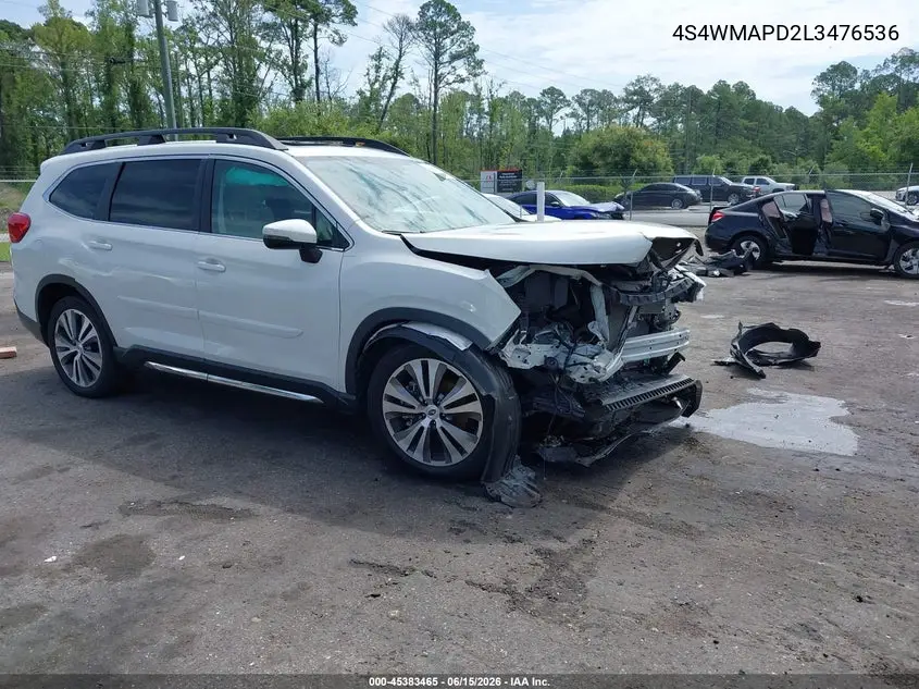 2020 Subaru Ascent Limited VIN: 4S4WMAPD2L3476536 Lot: 45383465