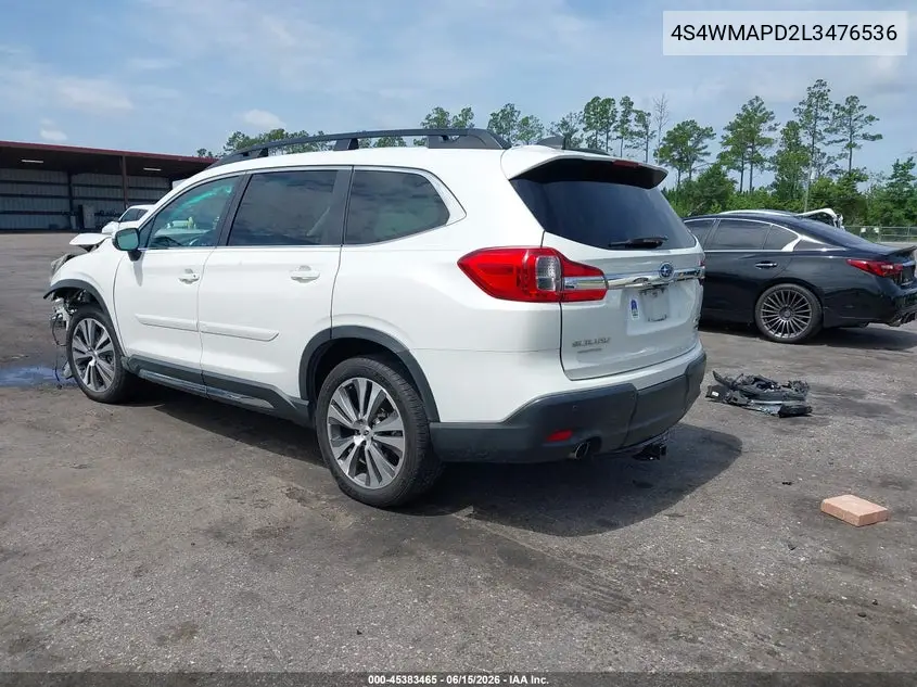 2020 Subaru Ascent Limited VIN: 4S4WMAPD2L3476536 Lot: 45383465