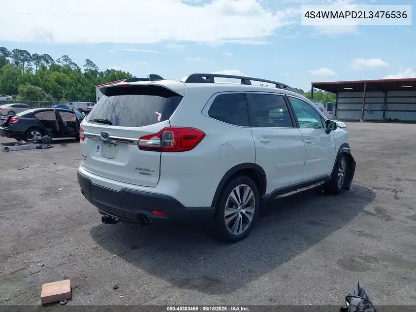 2020 Subaru Ascent Limited VIN: 4S4WMAPD2L3476536 Lot: 45383465