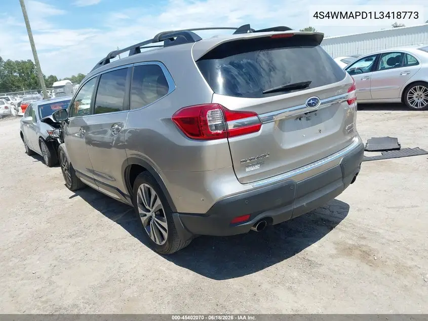 2020 Subaru Ascent Limited VIN: 4S4WMAPD1L3418773 Lot: 45402070