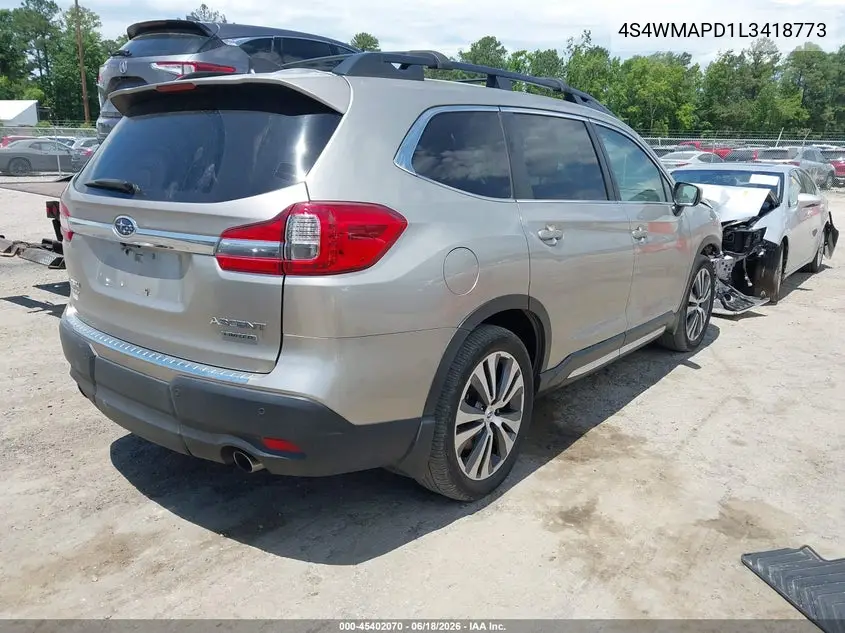 2020 Subaru Ascent Limited VIN: 4S4WMAPD1L3418773 Lot: 45402070