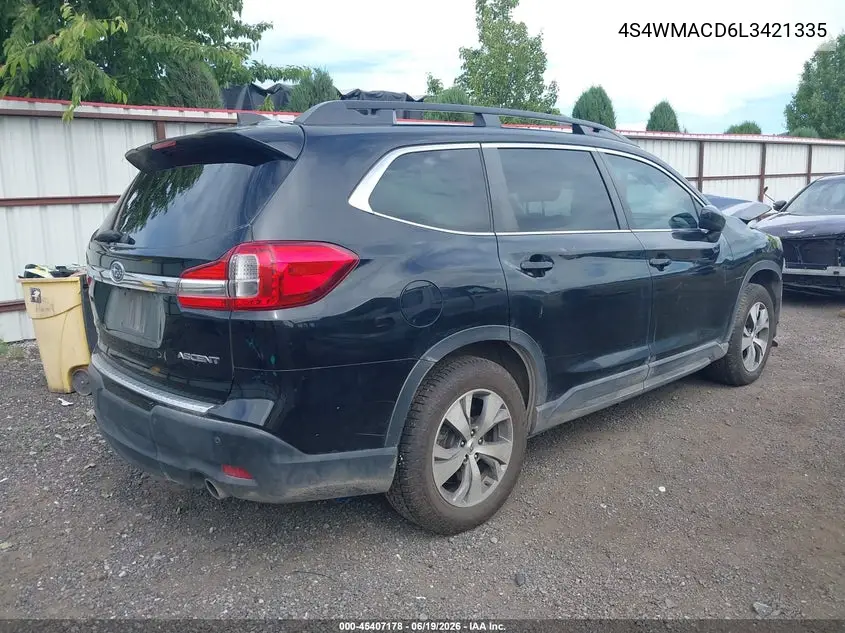 2020 Subaru Ascent Premium VIN: 4S4WMACD6L3421335 Lot: 45407178