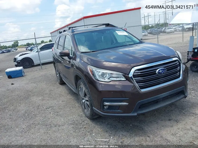2020 Subaru Ascent Limited VIN: 4S4WMAJD3L3421571 Lot: 45448307