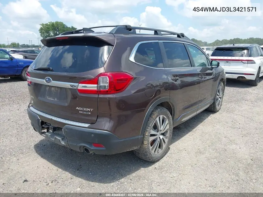 2020 Subaru Ascent Limited VIN: 4S4WMAJD3L3421571 Lot: 45448307