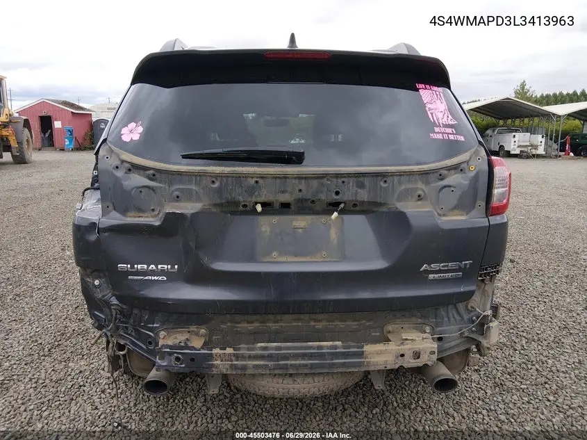 2020 Subaru Ascent Limited VIN: 4S4WMAPD3L3413963 Lot: 45503476