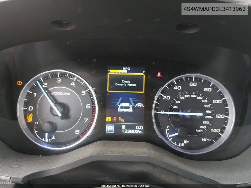 2020 Subaru Ascent Limited VIN: 4S4WMAPD3L3413963 Lot: 45503476
