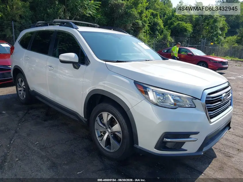 2020 Subaru Ascent Premium VIN: 4S4WMAFD6L3432945 Lot: 45505154