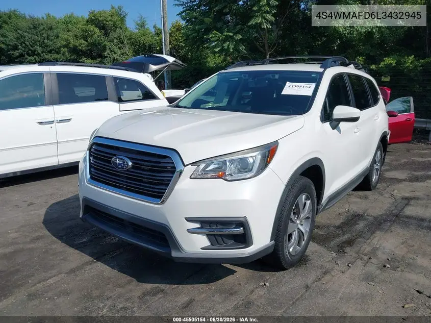 2020 Subaru Ascent Premium VIN: 4S4WMAFD6L3432945 Lot: 45505154