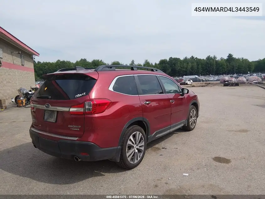 2020 Subaru Ascent Touring VIN: 4S4WMARD4L3443549 Lot: 45561370