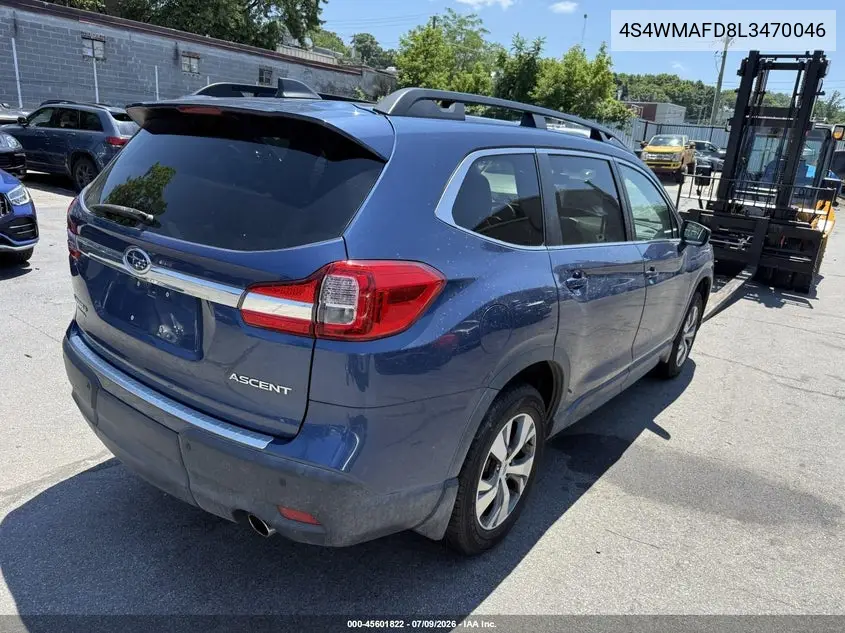 2020 Subaru Ascent Premium VIN: 4S4WMAFD8L3470046 Lot: 45601822