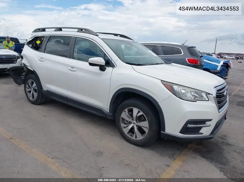 2020 Subaru Ascent Premium VIN: 4S4WMACD4L3434553 Lot: 45618261