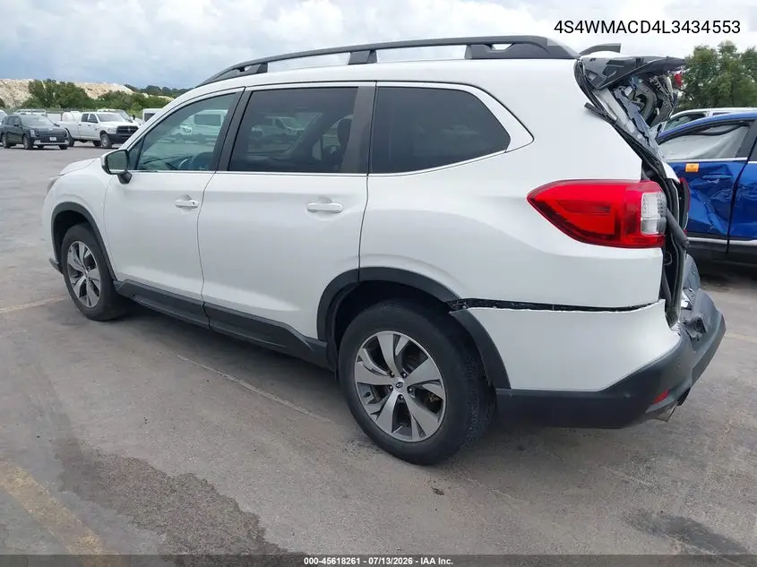 2020 Subaru Ascent Premium VIN: 4S4WMACD4L3434553 Lot: 45618261