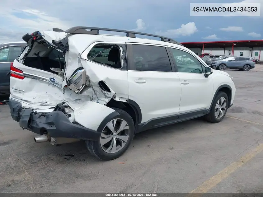 2020 Subaru Ascent Premium VIN: 4S4WMACD4L3434553 Lot: 45618261