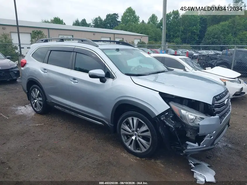 2021 Subaru Ascent Limited VIN: 4S4WMALD0M3412034 Lot: 45325339