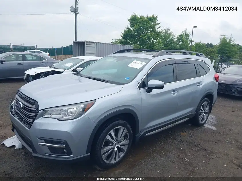 2021 Subaru Ascent Limited VIN: 4S4WMALD0M3412034 Lot: 45325339