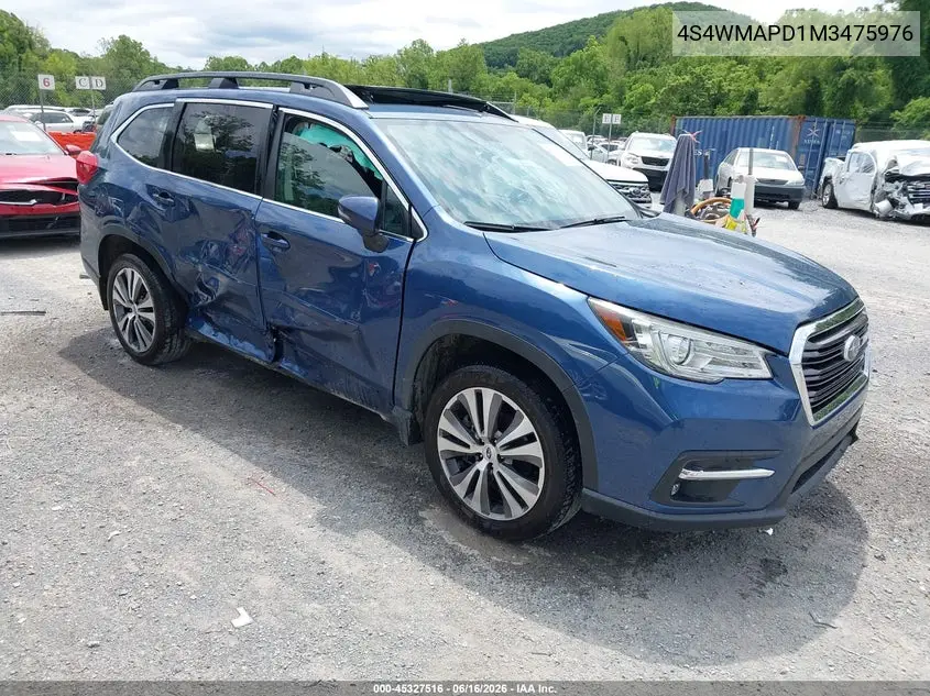 2021 Subaru Ascent Limited VIN: 4S4WMAPD1M3475976 Lot: 45327516