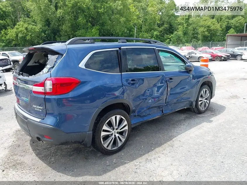 2021 Subaru Ascent Limited VIN: 4S4WMAPD1M3475976 Lot: 45327516