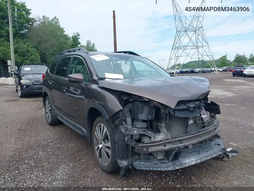 2021 Subaru Ascent Limited VIN: 4S4WMAPD8M3463906 Lot: 45361748