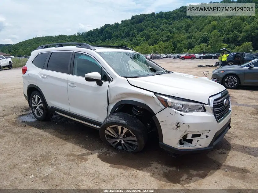 2021 Subaru Ascent Limited VIN: 4S4WMAPD7M3429035 Lot: 45363645