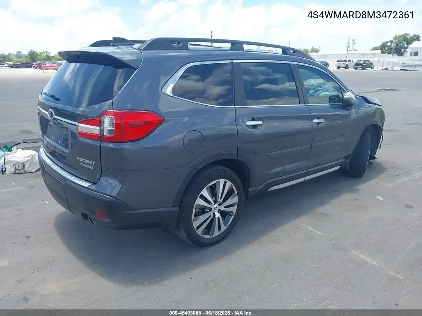 2021 Subaru Ascent Touring VIN: 4S4WMARD8M3472361 Lot: 45403088