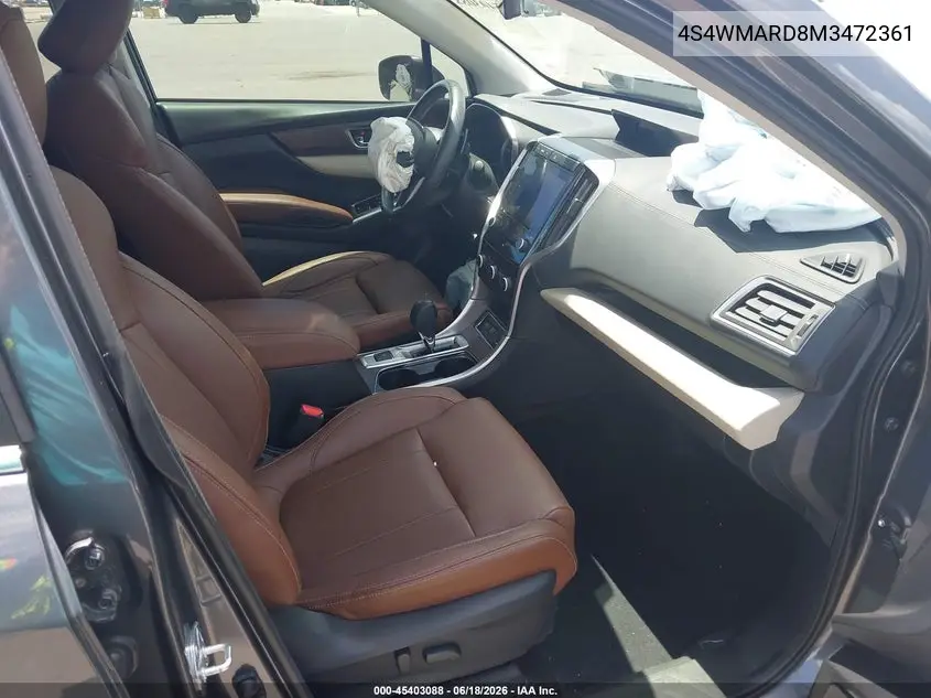 2021 Subaru Ascent Touring VIN: 4S4WMARD8M3472361 Lot: 45403088