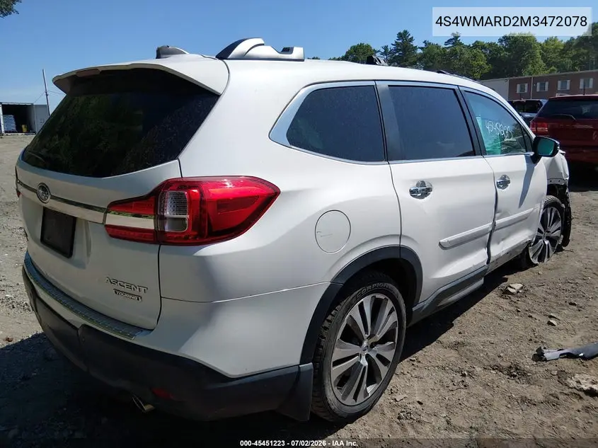 2021 Subaru Ascent Touring VIN: 4S4WMARD2M3472078 Lot: 45451223