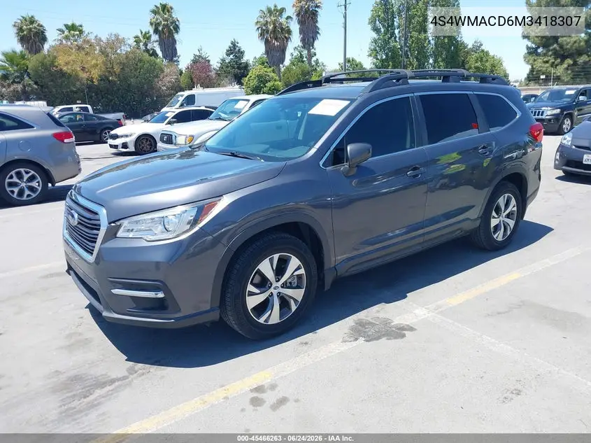 2021 Subaru Ascent Premium VIN: 4S4WMACD6M3418307 Lot: 45466263
