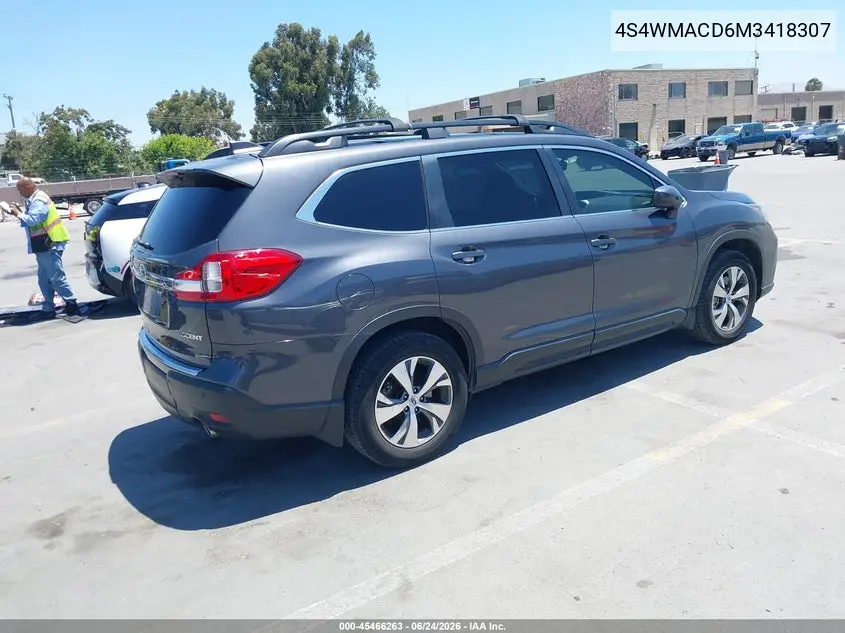 2021 Subaru Ascent Premium VIN: 4S4WMACD6M3418307 Lot: 45466263