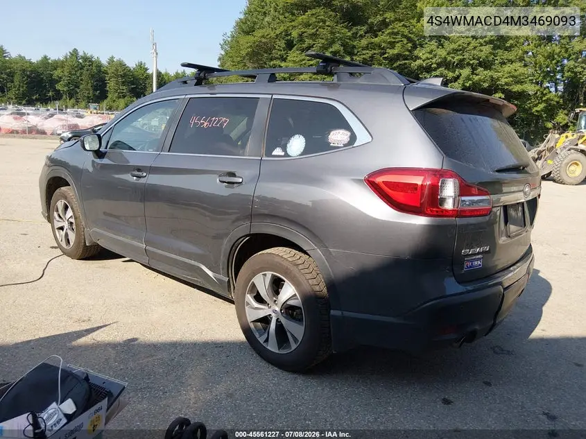 2021 Subaru Ascent Premium VIN: 4S4WMACD4M3469093 Lot: 45561227