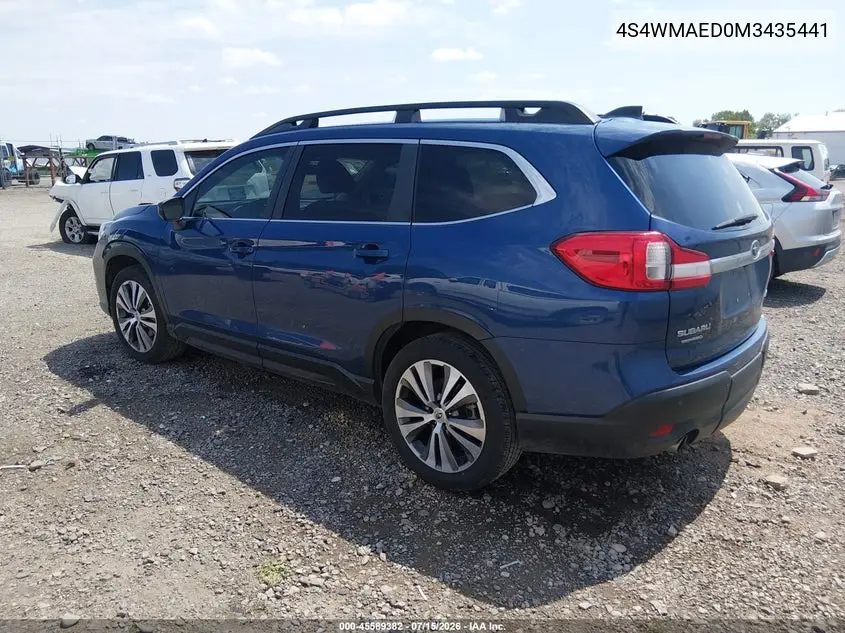 2021 Subaru Ascent Premium VIN: 4S4WMAED0M3435441 Lot: 45589382